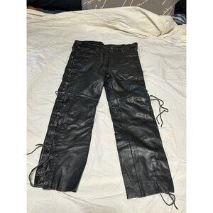 Leather World by Lucky Leather Men’s Black Leather Pants Jeans 30 x 28